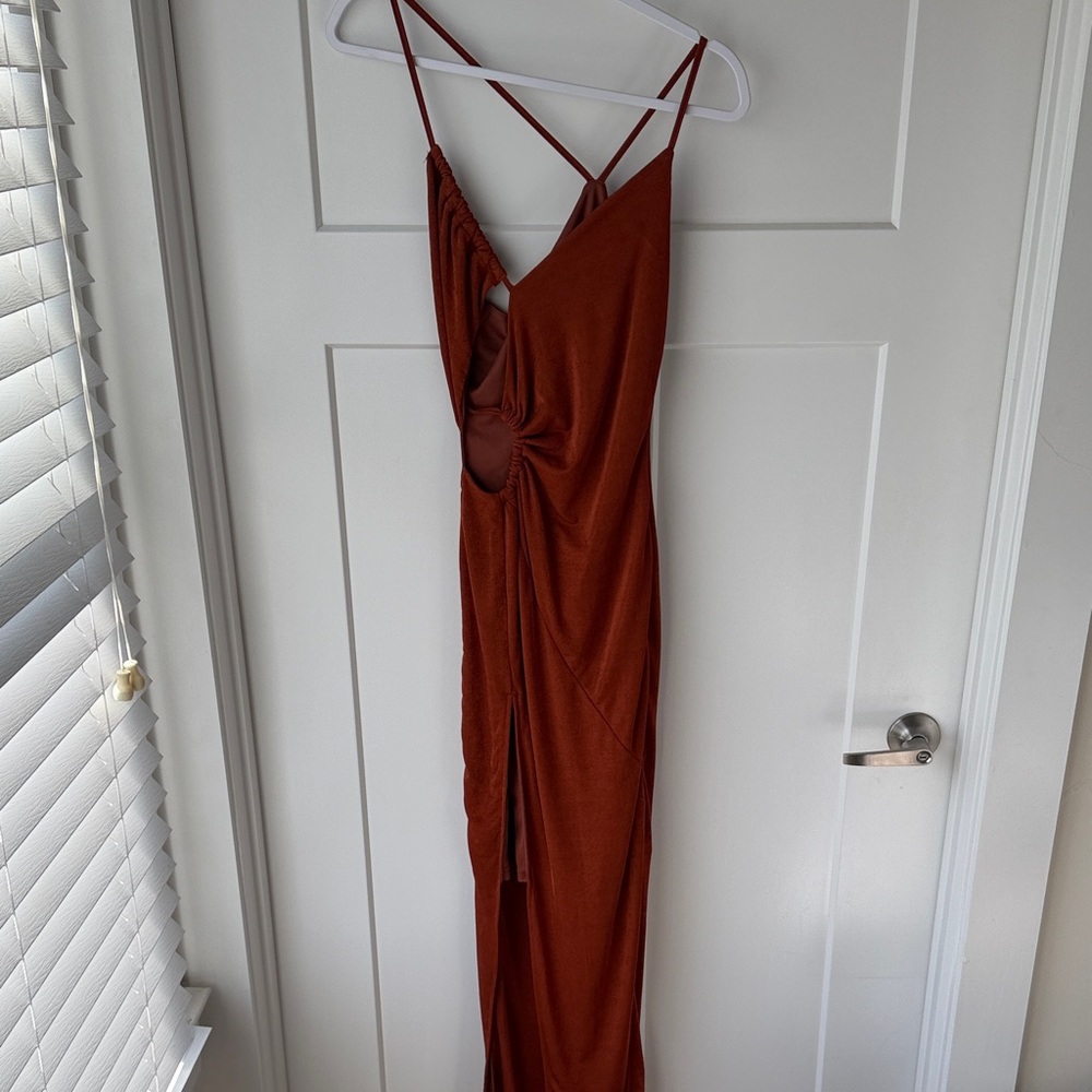 NWOT SHEIN Sexy Rust cut out Maxi Dress
